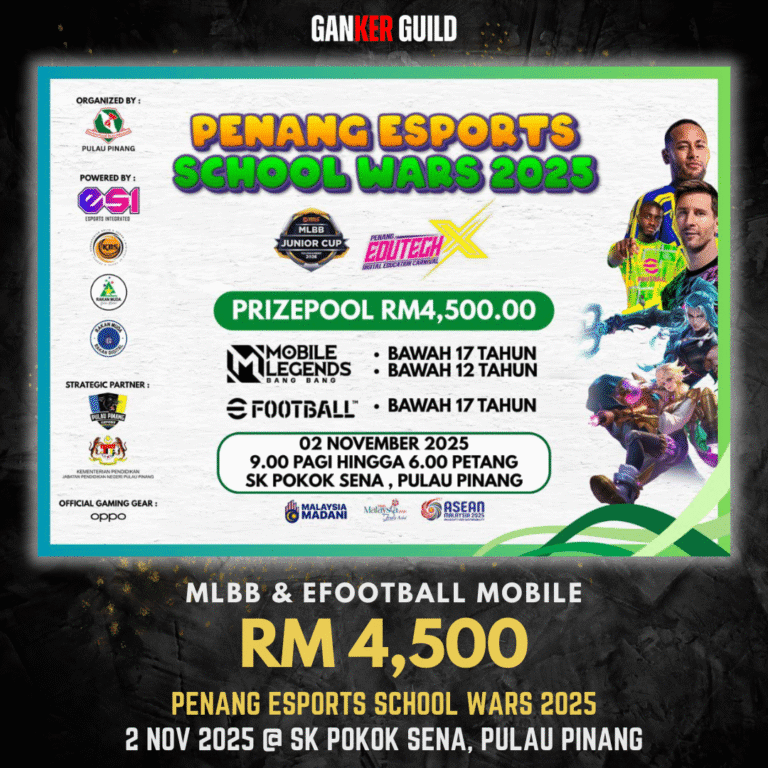 GANKER GUILD MLBB & EFOOTBALL MOBILE RM 4,500 PENANG ESPORTS SCHOOL WARS 2025 2 NOVEMBER 2025 @ SK POKOK SENA, PULAU PINANG