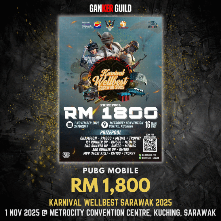 GANKER GUILD PUBG MOBILE RM 1,800 KARNIVAL WELLBEST SARAWAK 2025 1 NOVEMBER 2025 @ METROCITY CONVENTION CENTRE, KUCHING, SARAWAK