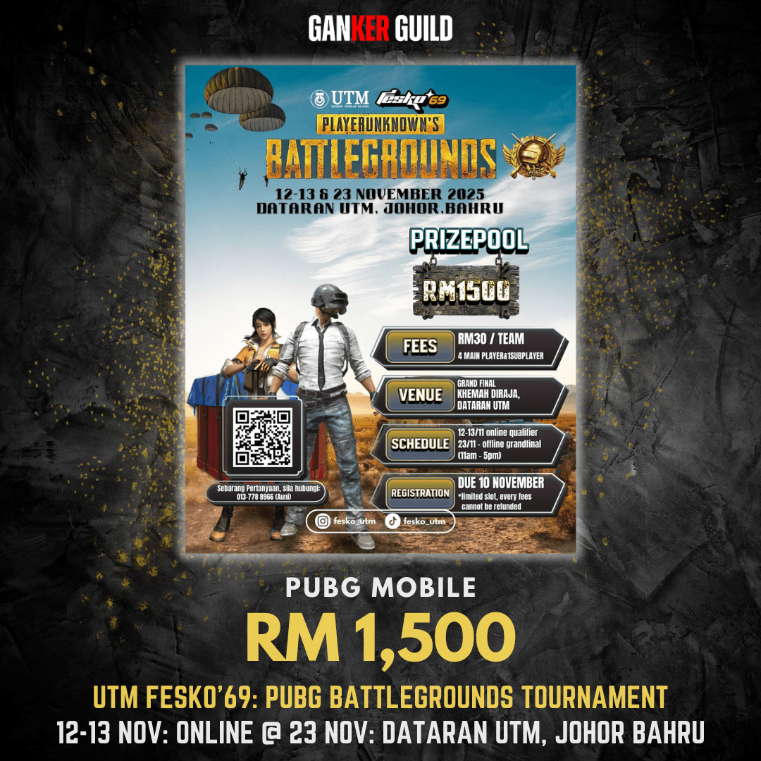 GANKER GUILD PUBG MOBILE RM 1,500 UTM FESKO'69 PUBG BATTLEGROUND