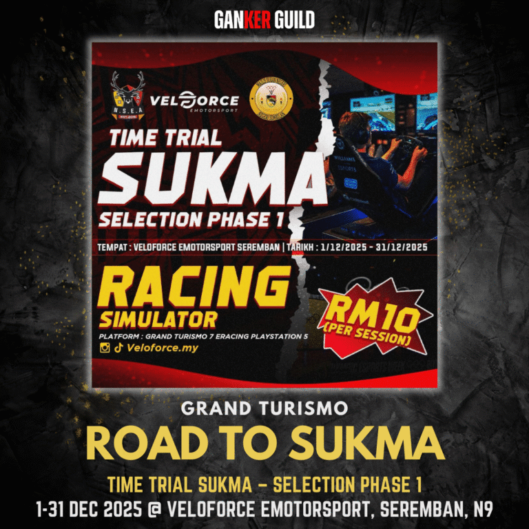 GANKER GUILD GRAND TURISMO 7 ROAD TO SUKMA TIME TRIAL SUKMA - SELECTION PHASE 1 1-31 DEC 2025 @ VELOFORCE EMOTORSPORT, SEREMBAN, N9