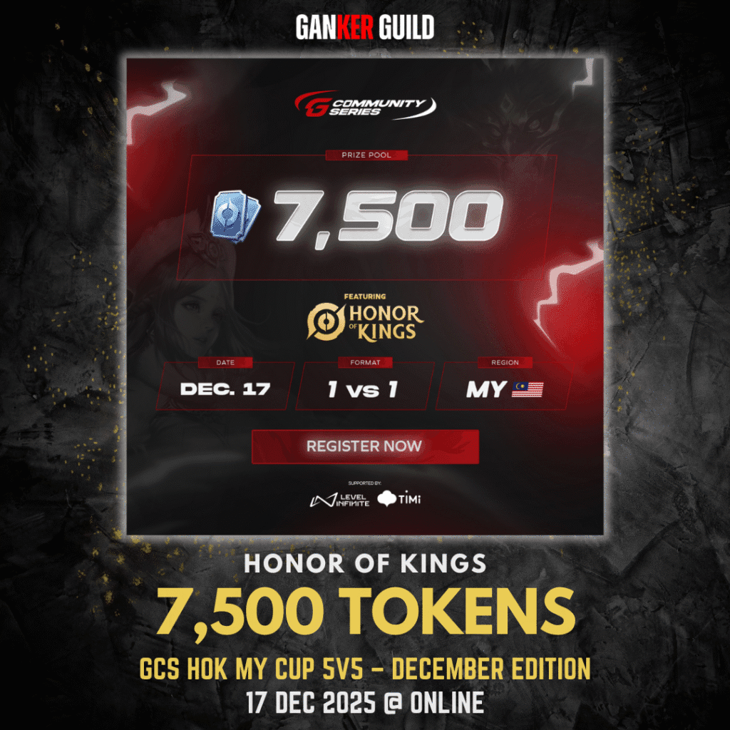 GANKER GUILD HONOR OF KINGS 7,500 TOKENS GCS HOK MY CUP 5V5 - DECEMBER EDITION 17 DEC 2025 @ ONLINE