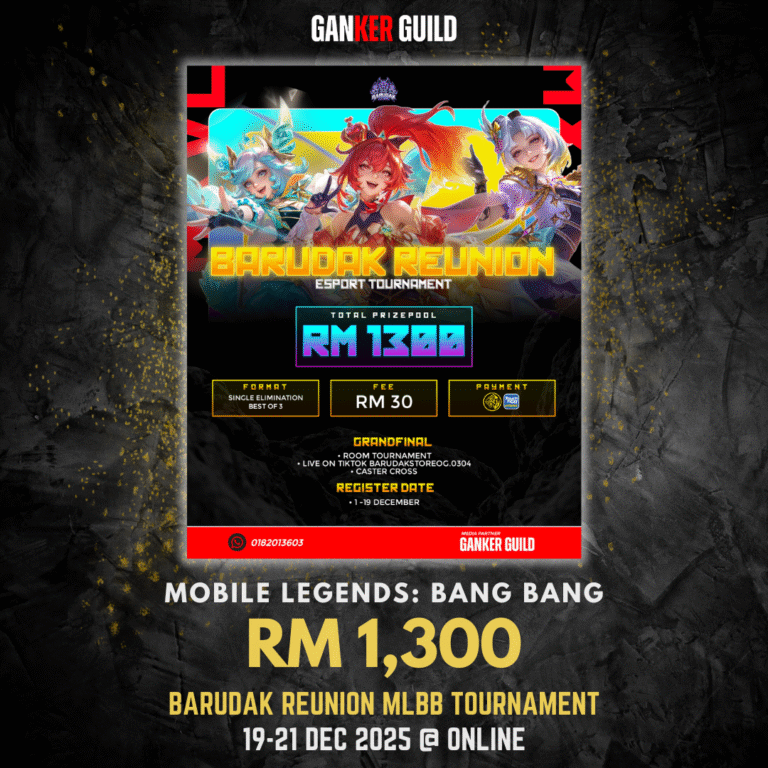 GANKER GUILD MOBILE LEGENDS BANG BANG RM 1,300 BARUDAK REUNION MLBB TOURNAMENT 19-21 DEC 2025 @ ONLINE