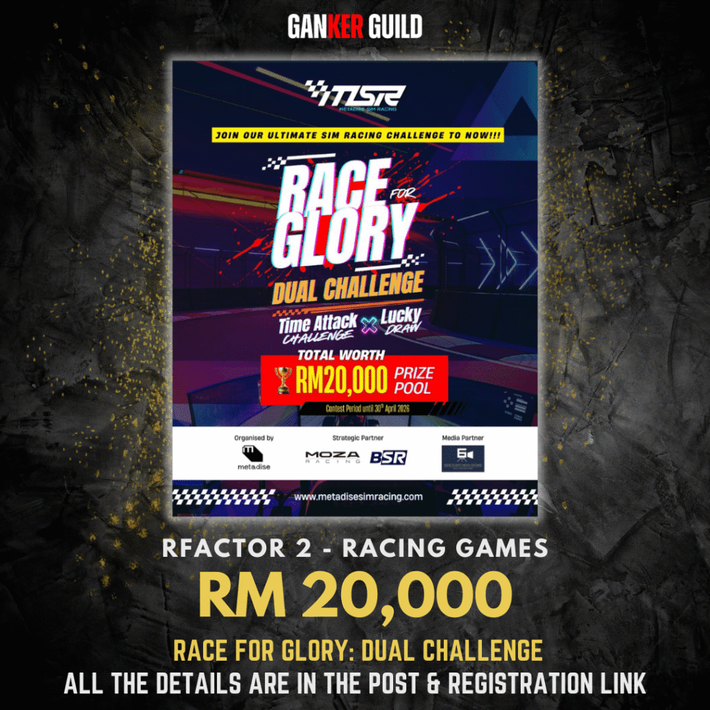 GANKER GUILD RFACTOR 2 - RACING GAMES RM 20,000 RACE FOR GLORY DUAL CHALLENGE ALL THE DETAILS ARE IN THE POST & REGISTRATION LINK