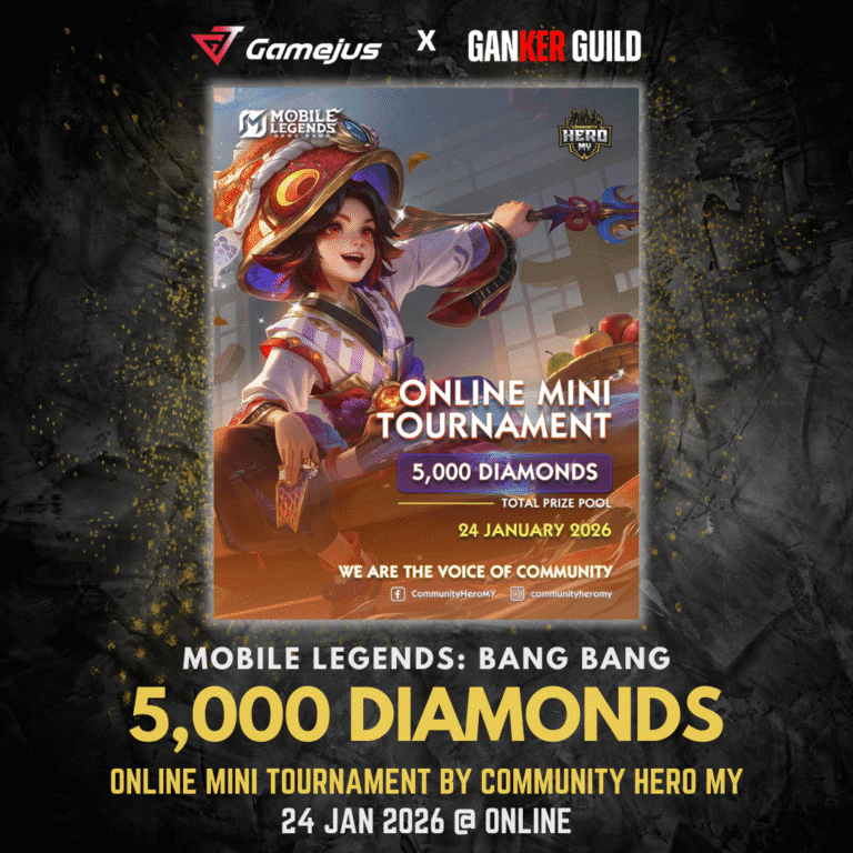 GAMEJUS X GANKER GUILD 5,000 DIAMONDS ONLINE MINI TOURNAMENT BY COMMUNITY HERO MY 24 JAN 2026 @ ONLINE