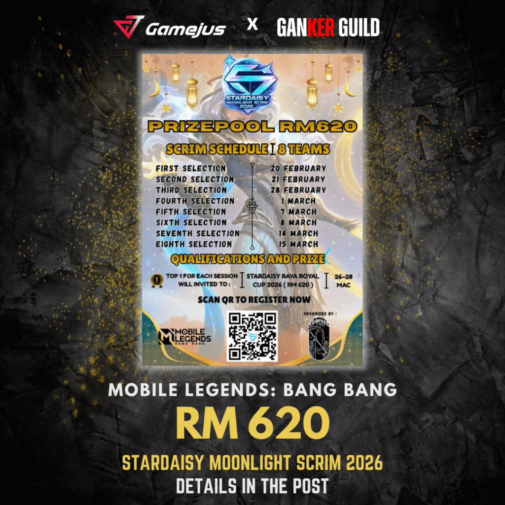 GAMEJUS X GANKER GUILD MOBILE LEGENDS RM 620 STARDAISY MOONLIGHT SCRIM 2026 DETAILS IN THE POST