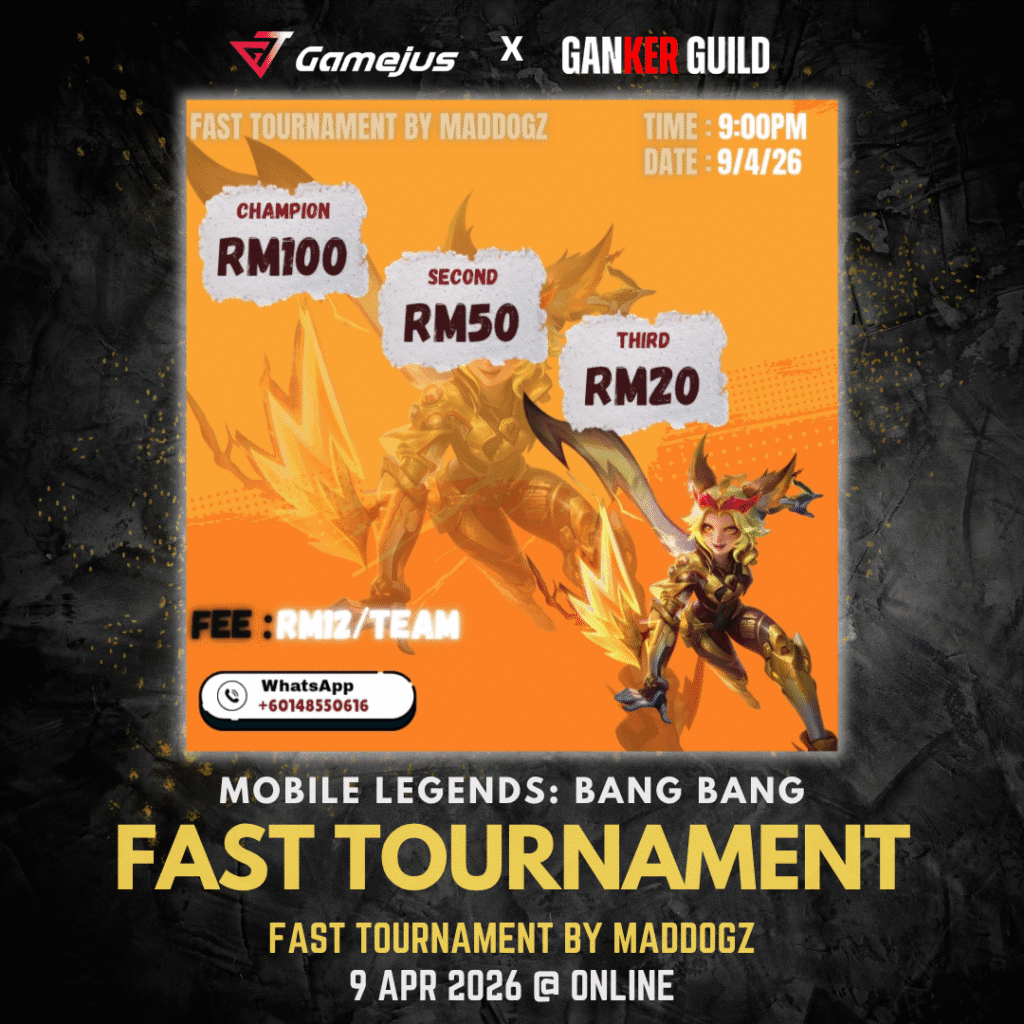 GAMEJUS X GANKER GUILD MOBILE LEGENDS BANG ANG FAST TOURNAMENT FAST TOURNAMENT BY MADDOGZ FINAL SHOWDOWN 4 9 APR 2026 @ ONLINE