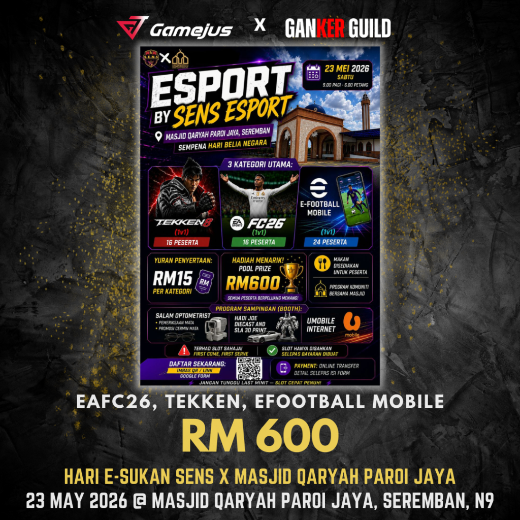 EAFC26, TEKKEN, EFOOTBALL MOBILE RM 600 HARI E-SUKAN SENS X MASJID QARYAH PAROI JAYA 23 MAY 2026 @ MASJID QARYAH PAROI JAYA, SEREMBAN, N9