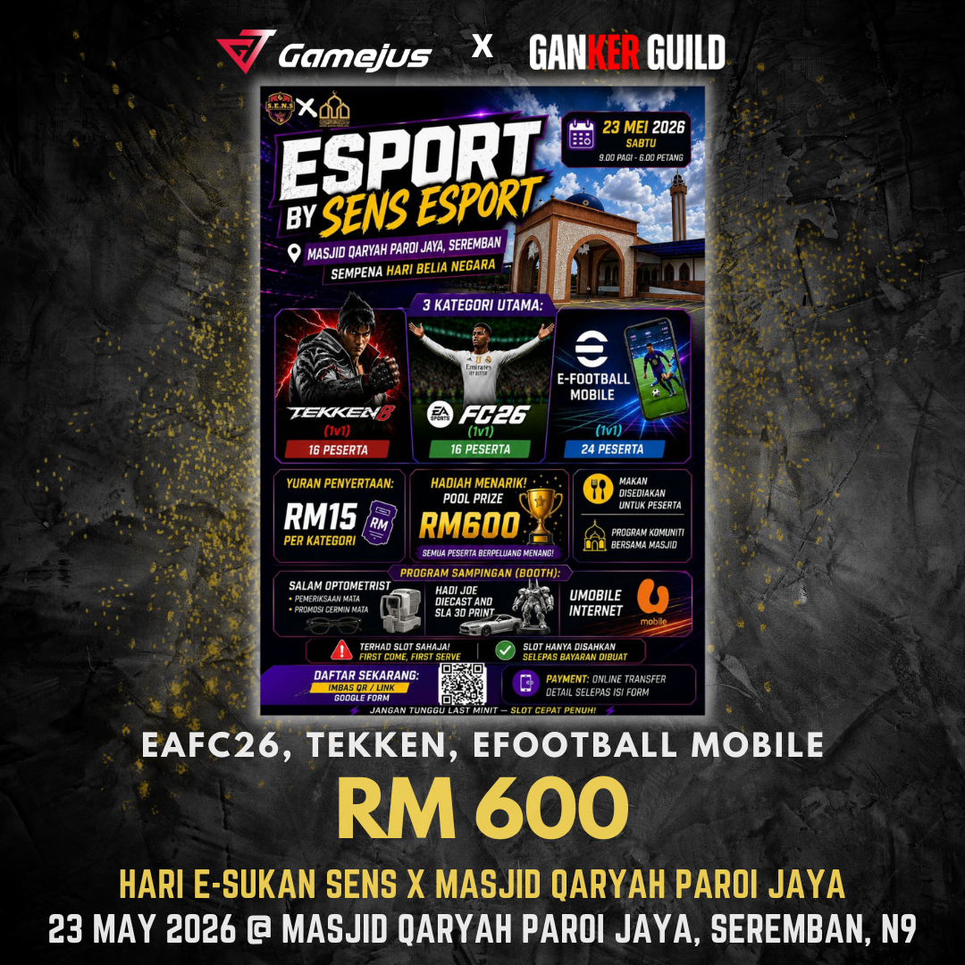 EAFC26, TEKKEN, EFOOTBALL MOBILE RM 600 HARI E-SUKAN SENS X MASJID QARYAH PAROI JAYA 23 MAY 2026 @ MASJID QARYAH PAROI JAYA, SEREMBAN, N9