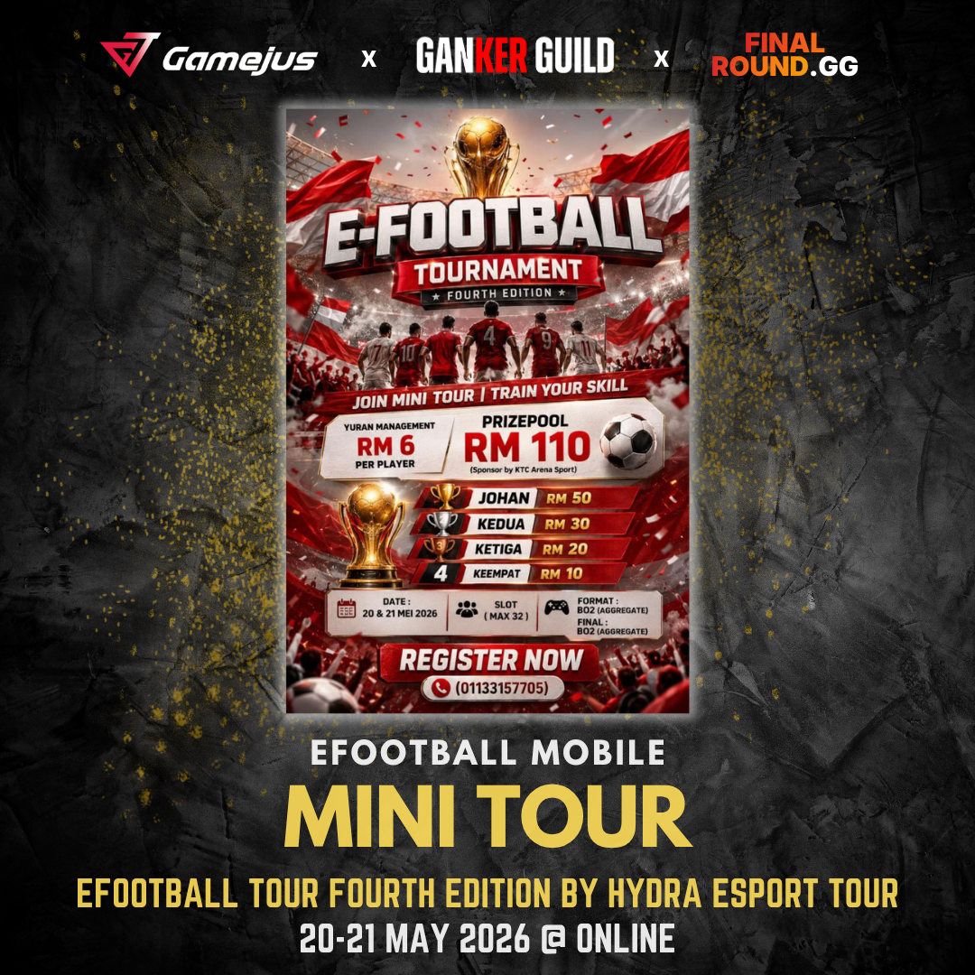 GAMEJUS X GANKER GUILD X FINAL ROUND.GG EFOOTBALL MOBILE MINI TOUR EFOOTBALL TOUR FOURTH EDITION BY HYDRA ESPORT TOUR 20-21 MAY 2026 @ ONLINE
