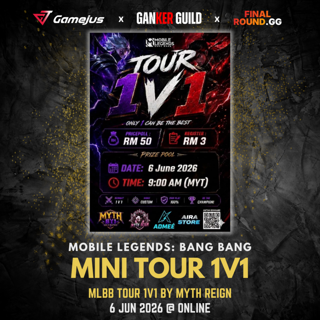 GAMEJUS X GANKER GUILD X FINAL ROUND.GG MOBILE LEGENDS BANG BANG MINI TOUR 1V1 MLBB TOUR 1V1 BY MYTH REIGN 6 JUN 2026 @ ONLINE