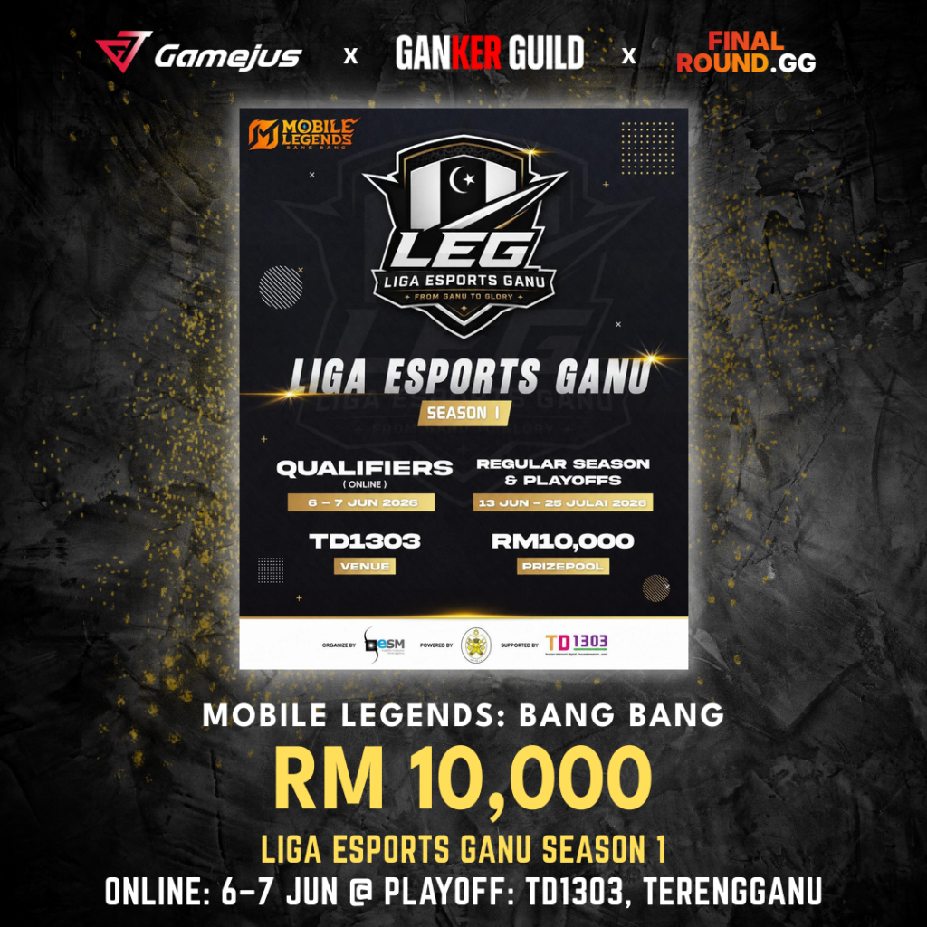 GAMEJUS X GANKER GUILD X FINAL ROUND.GG MOBILE LEGENDS BANG BANG RM 10,000 LIGA ESPORTS GANU SEASON 1 ONLINE 6-7 JUN @ PLAYOFF TD1303, TERENGGANU