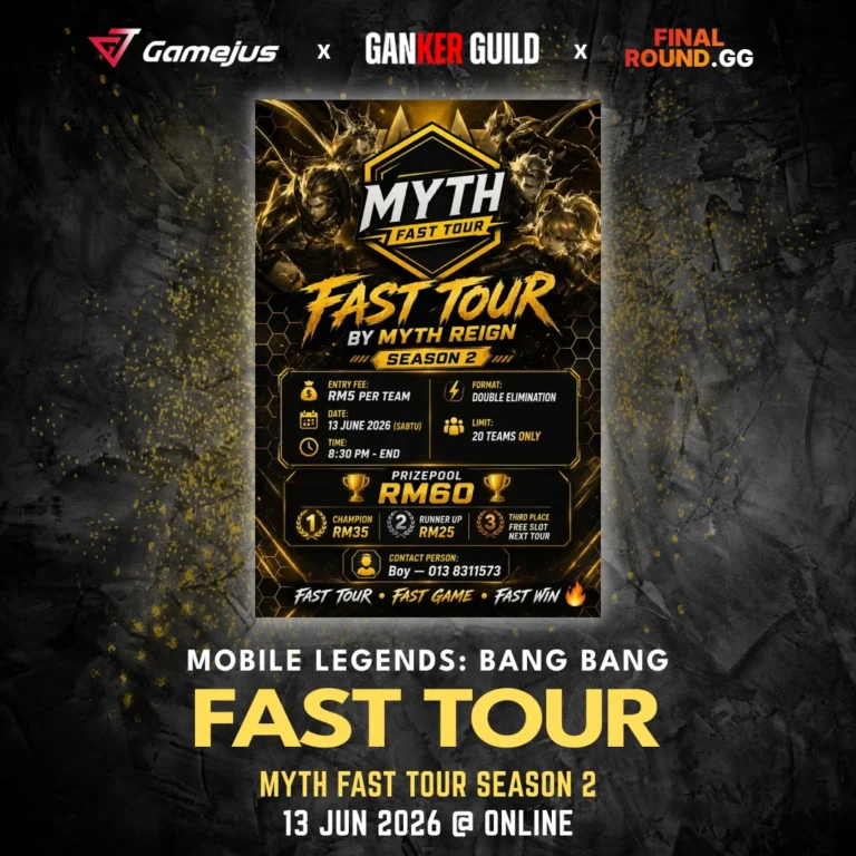 GAMEJUS X GANKER GUILD X FINAL ROUND.GG MOBILE LEGENDS BANG BANG FAST TOUR MYTH FAST TOUR SEASON 2 13 JUN 2026 @ ONLINE