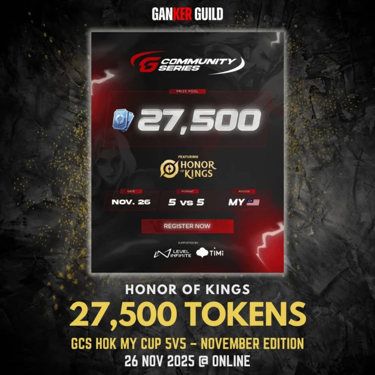 GANKER GUILD HONOR OF KINGS 27,500 TOKENS GCS HOK MY CUP 5V5 - NOVEMBER EDITION 26 NOVEMBER 2025 @ ONLINE
