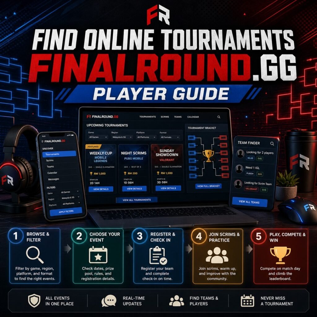 find online esports tournaments FinalRound.gg player guide
